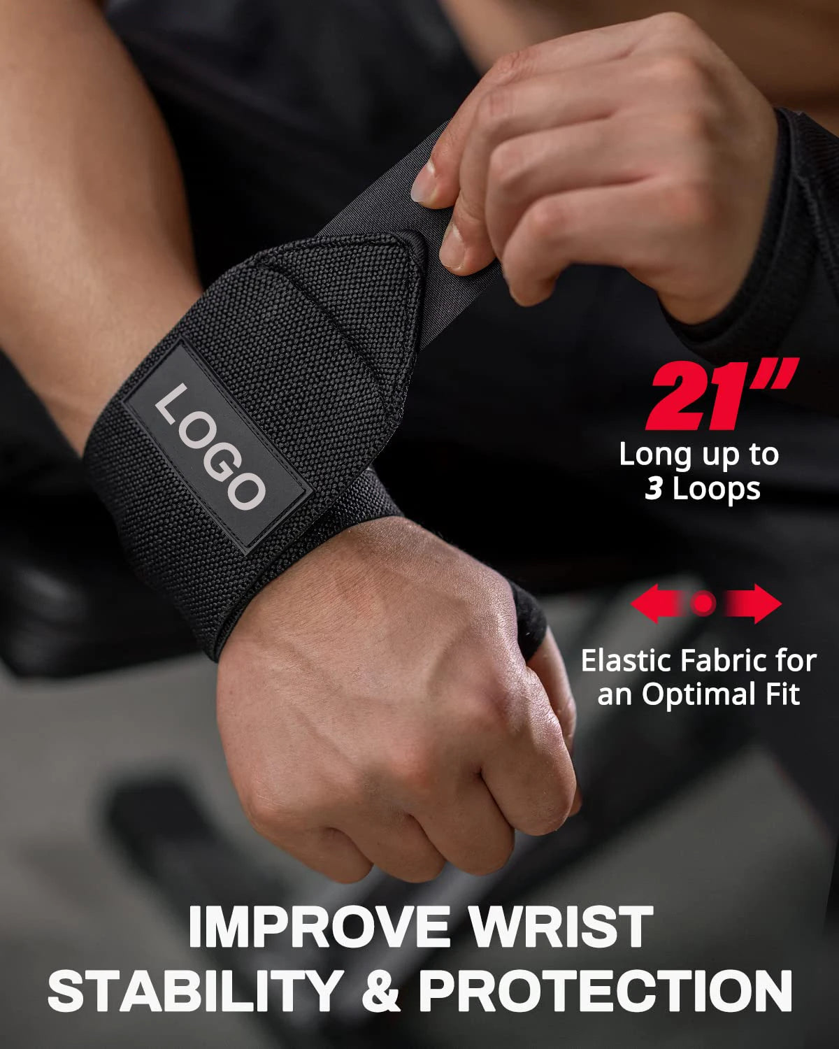 1 Pair Weight Lifting Wrist Wraps